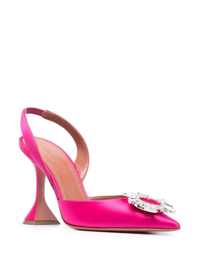 Pink Begum 95 Crystal Slingback Pumps