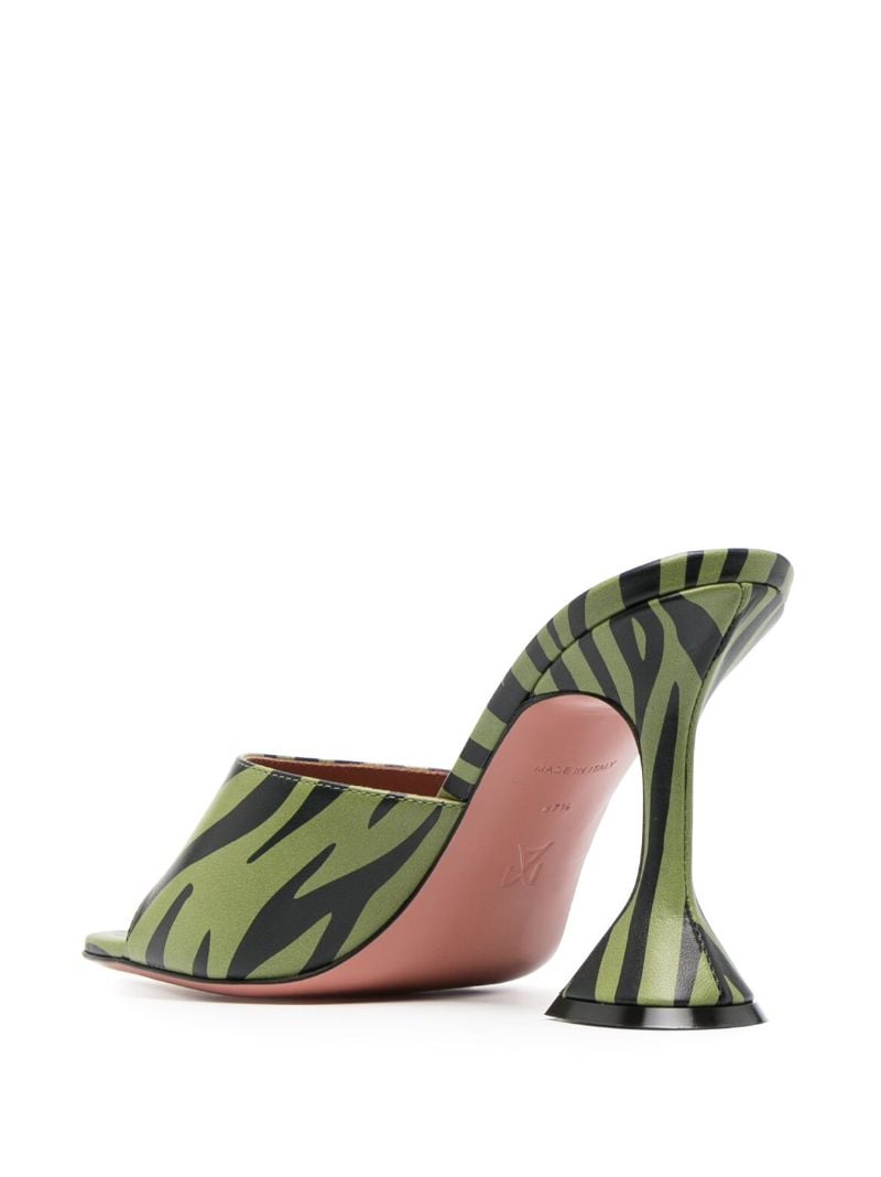 Green Lupita 95 Zebra-print Mules