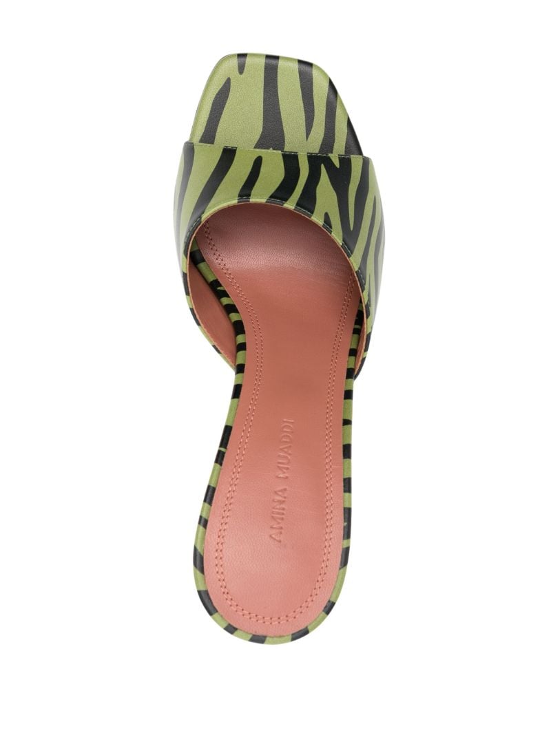 Green Lupita 95 Zebra-print Mules