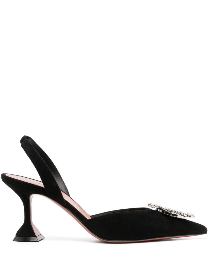 Black Begum 70 Crystal Slingback Pumps