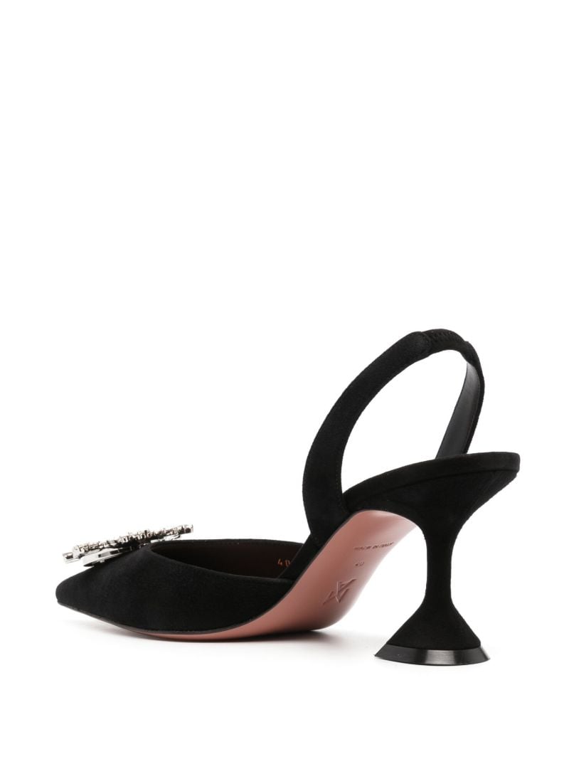 Black Begum 70 Crystal Slingback Pumps