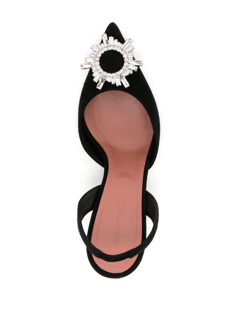 Black Begum 70 Crystal Slingback Pumps