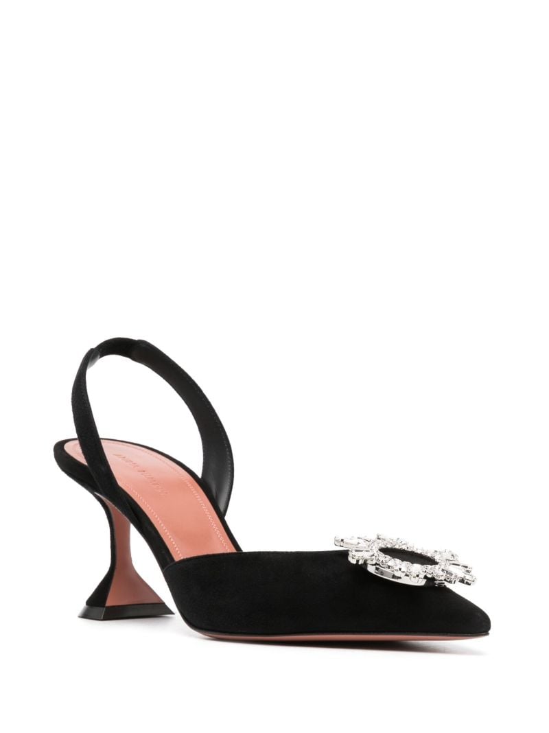 Black Begum 70 Crystal Slingback Pumps