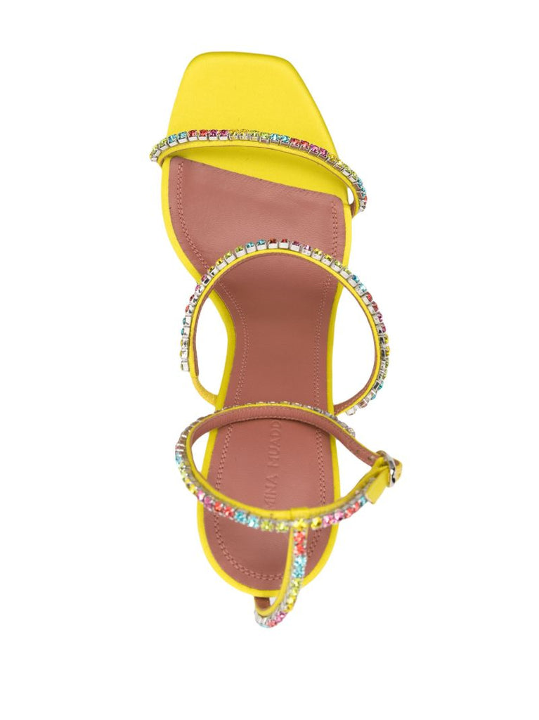 Yellow Gilda 95 Crystal Sandals