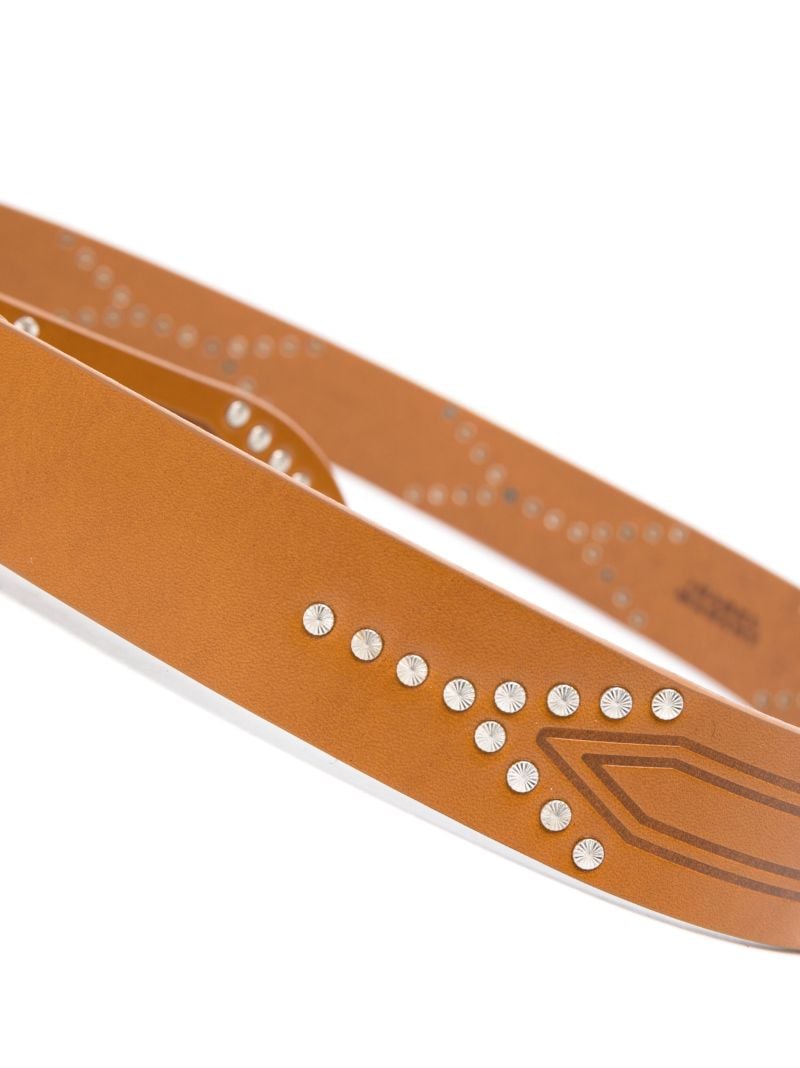 Brown Telly Studded Leather Belt