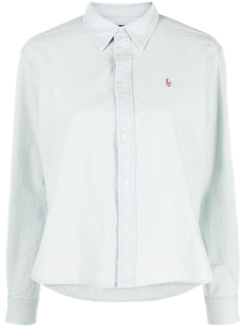 Blue Polo Pony Embroidered Shirt