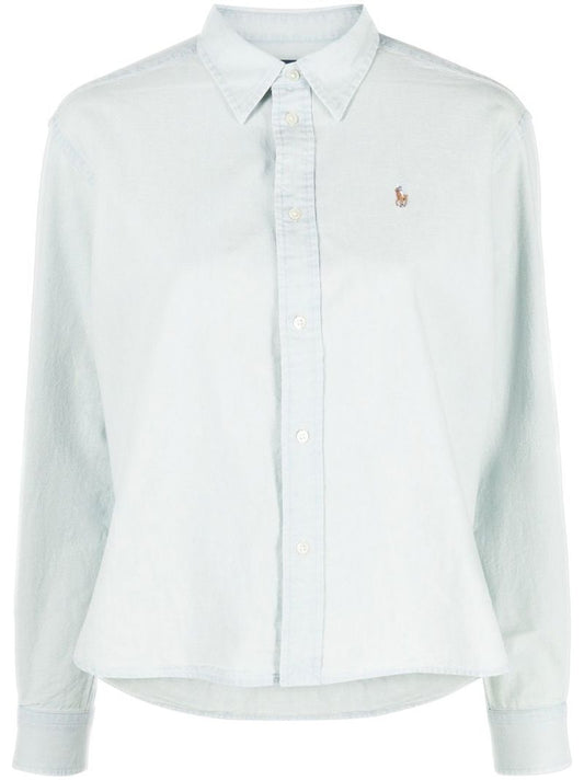 Blue Polo Pony Embroidered Shirt