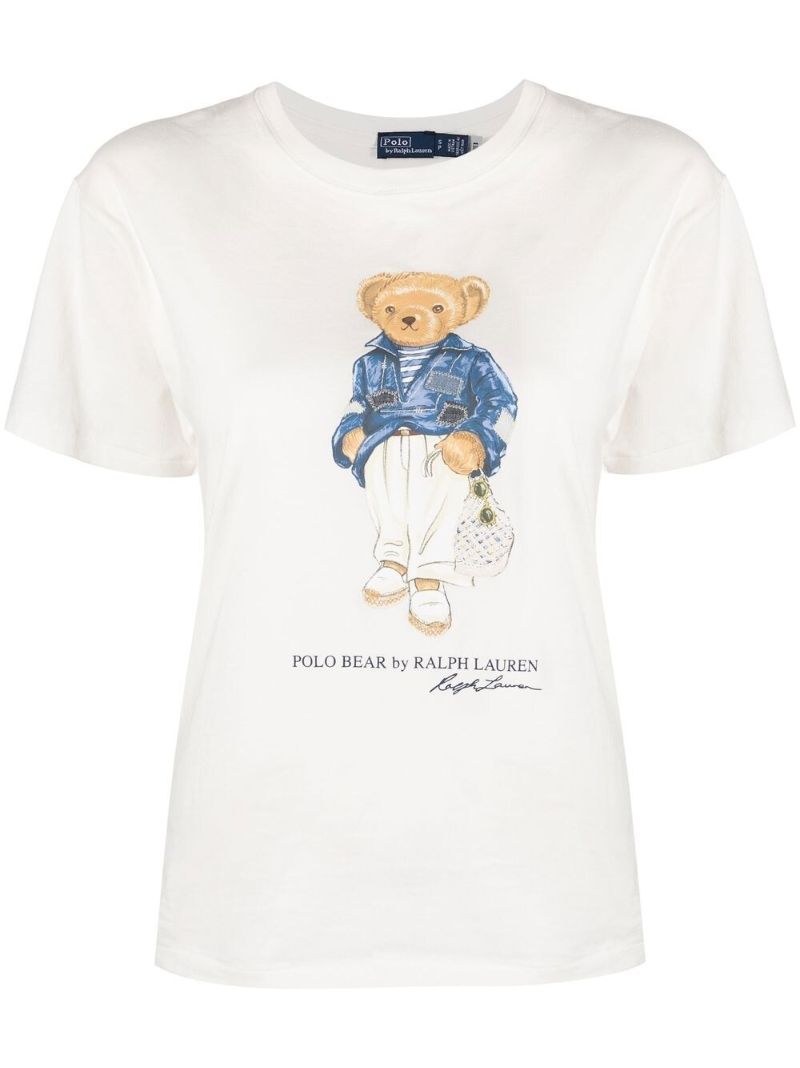 White Polo Bear Cotton T-shirt