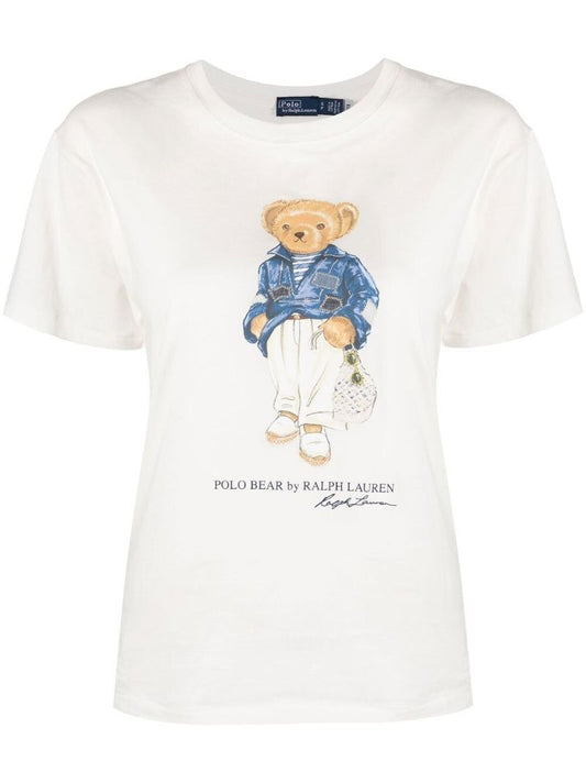 White Polo Bear Cotton T-shirt