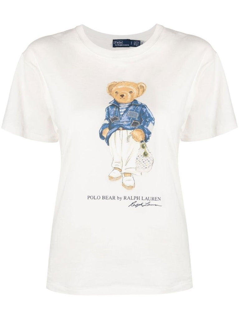 White Polo Bear Cotton T-shirt
