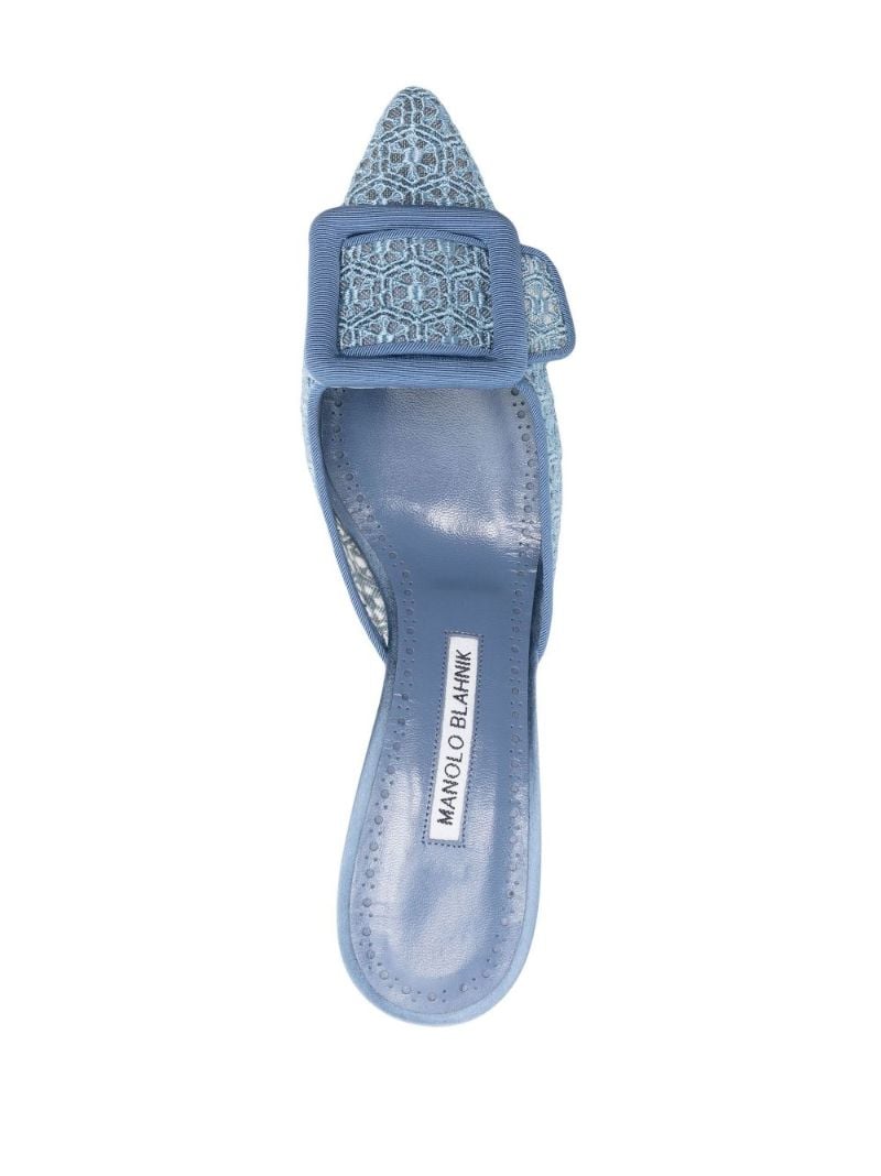 Blue Lace Panel Mules