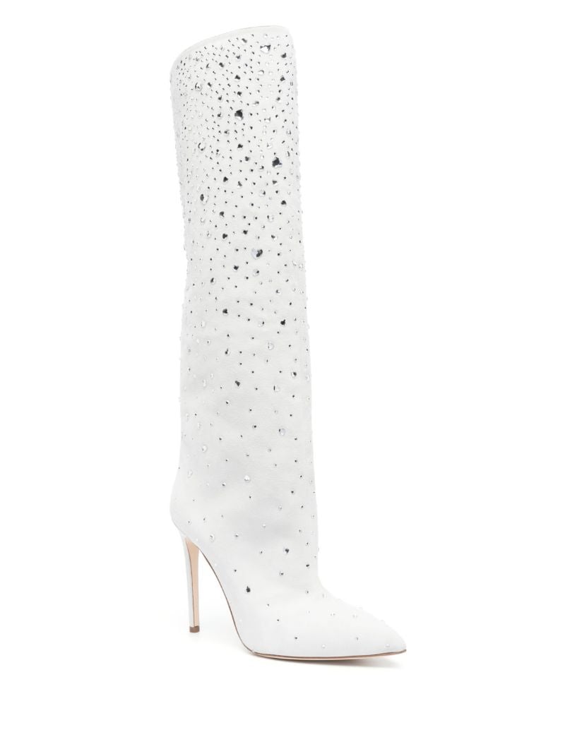 White Holly 105 Crystal Knee-high Boots