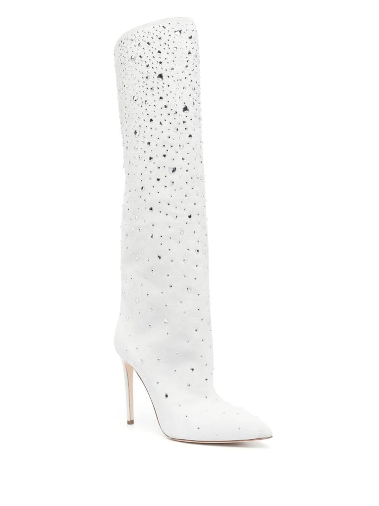 White Holly 105 Crystal Knee-high Boots