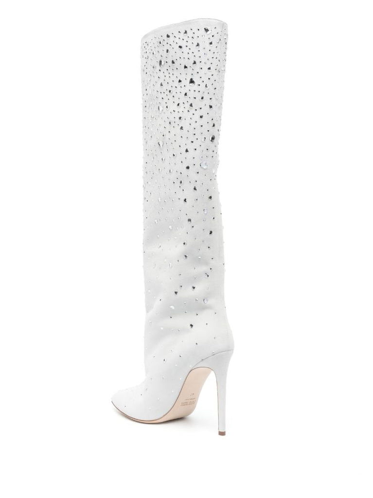 White Holly 105 Crystal Knee-high Boots