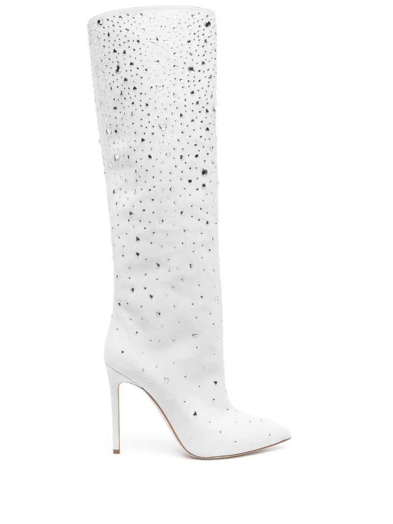 White Holly 105 Crystal Knee-high Boots