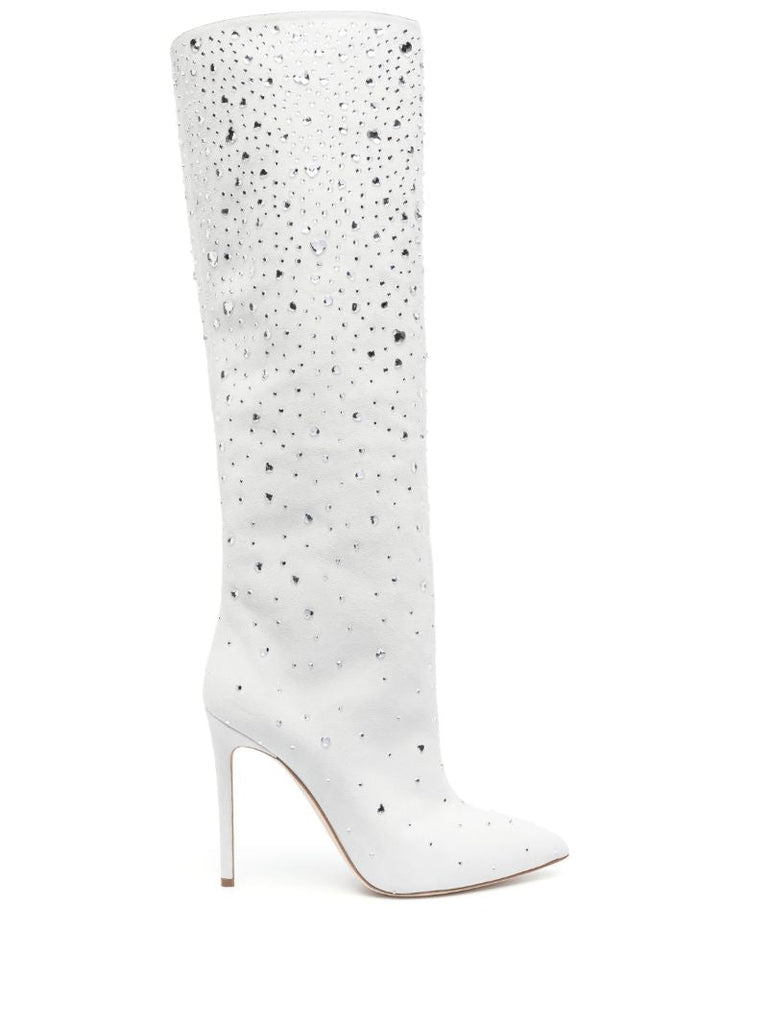 White Holly 105 Crystal Knee-high Boots