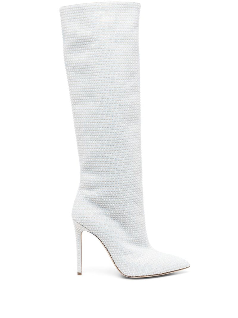 White Holly 105 Crystal Knee-high Boots