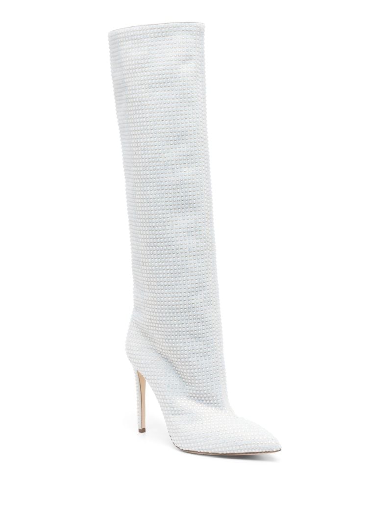White Holly 105 Crystal Knee-high Boots