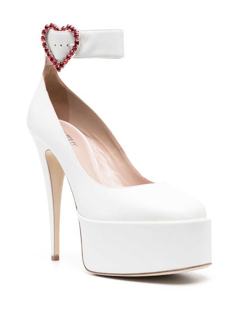 White Nancy Love 130 Platform Pumps