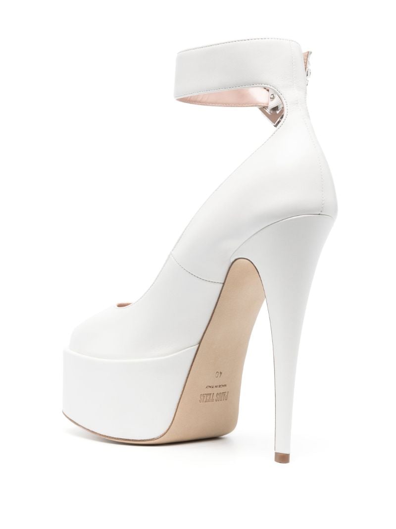 White Nancy Love 130 Platform Pumps