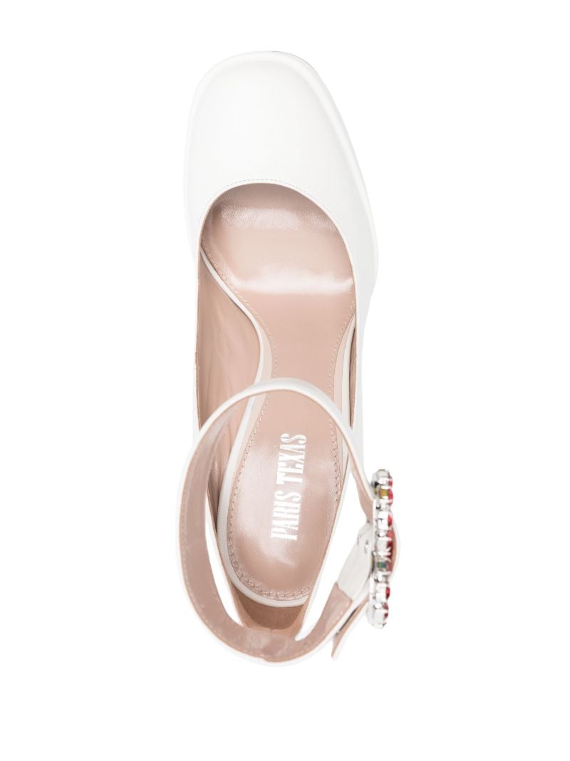 White Nancy Love 130 Platform Pumps