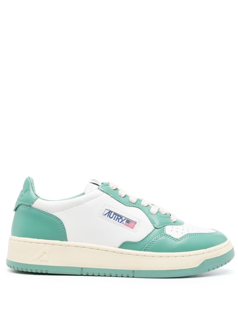 Green Medalist Leather Sneakers
