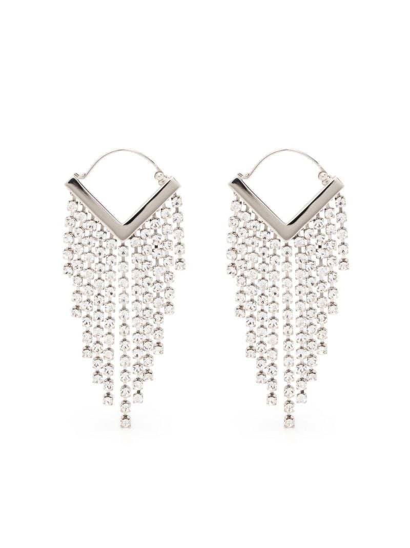 Silver-tone Melting Crystal Drop Earrings