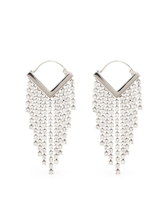 Silver-tone Melting Crystal Drop Earrings