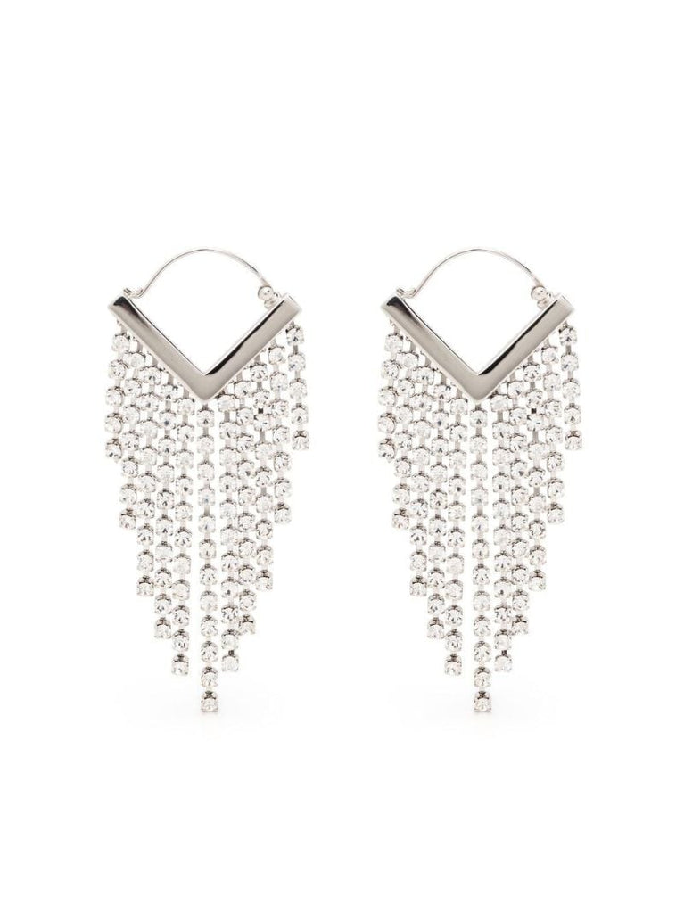 Silver-tone Melting Crystal Drop Earrings