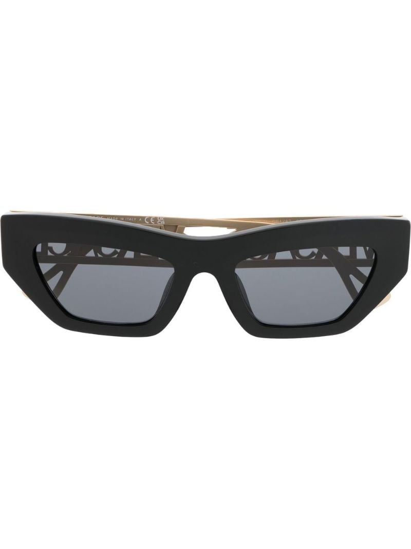 Black Logo Cat Eye Sunglasses