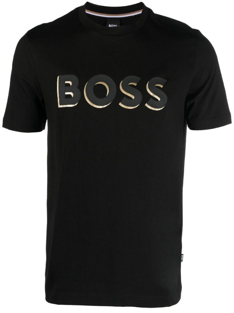 Black Logo Print Cotton T-shirt