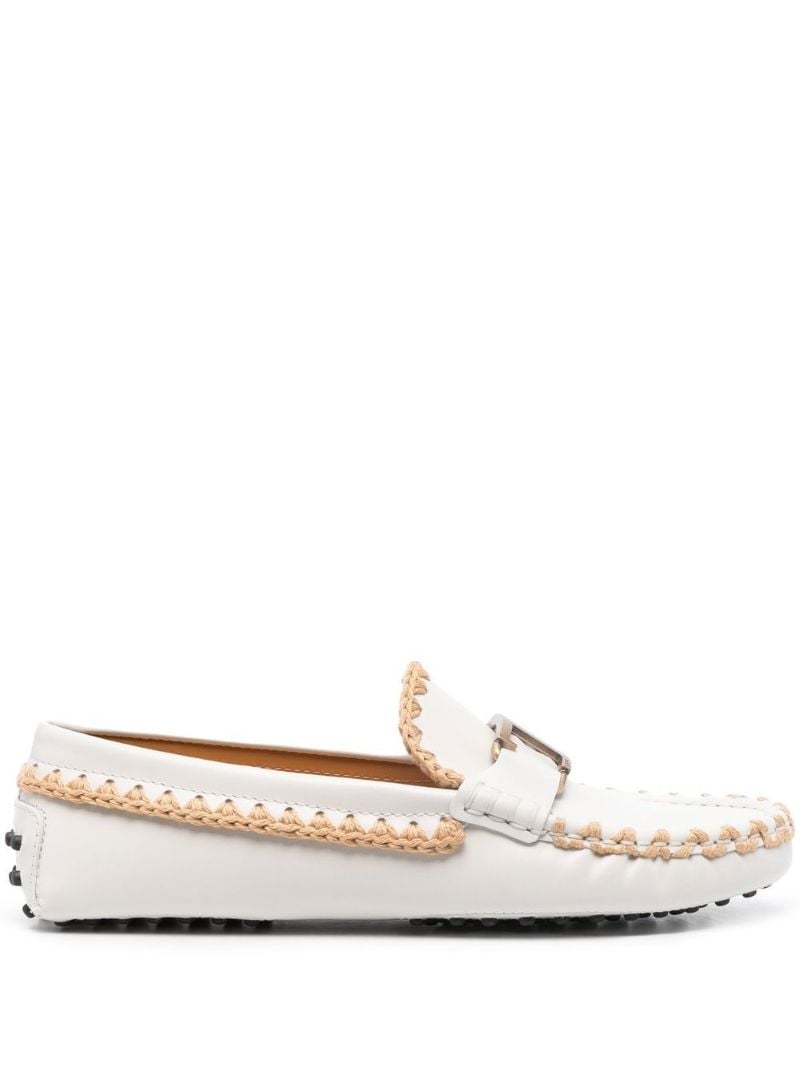White T Timeless Gommino Leather Driving Shoes