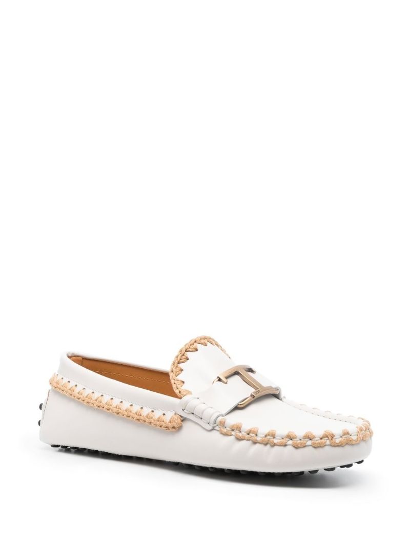 White T Timeless Gommino Leather Driving Shoes