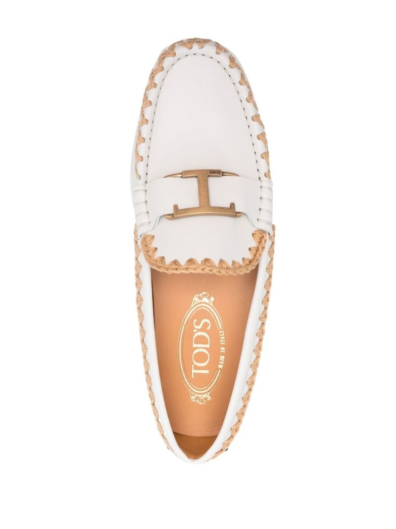 White T Timeless Gommino Leather Driving Shoes