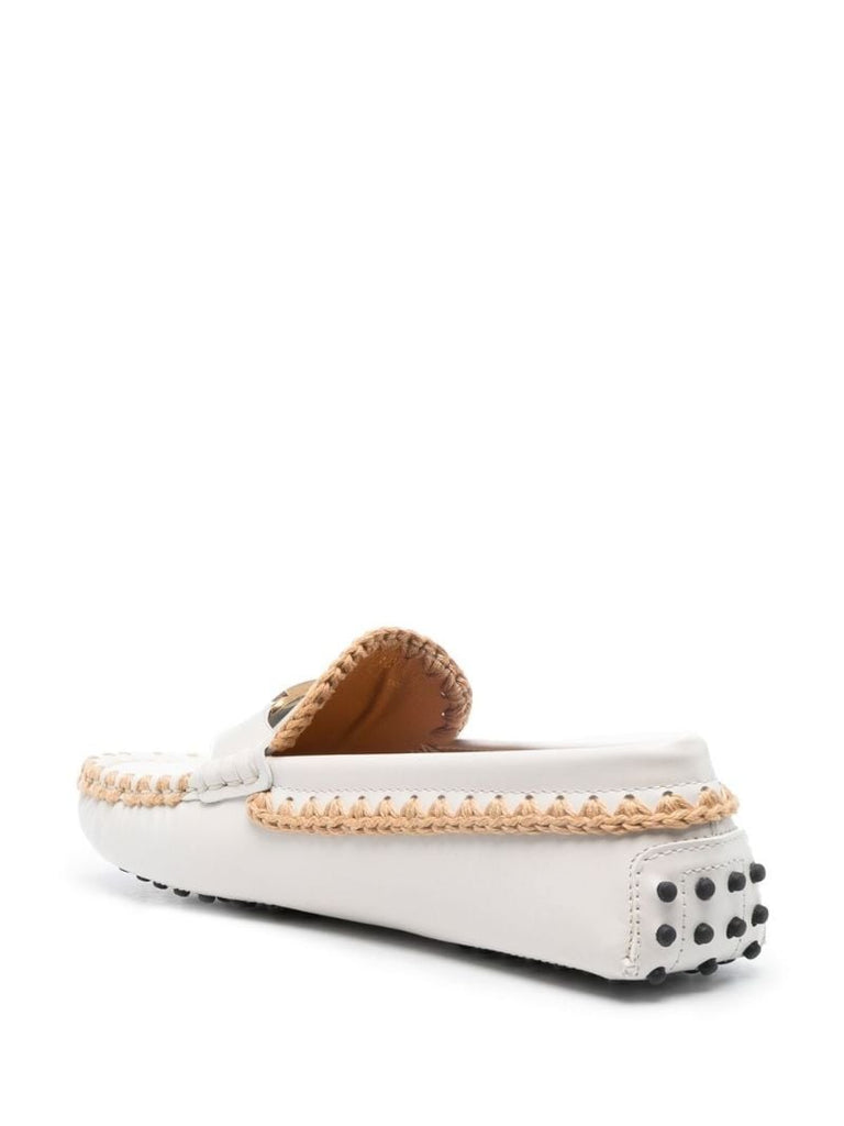 White T Timeless Gommino Leather Driving Shoes