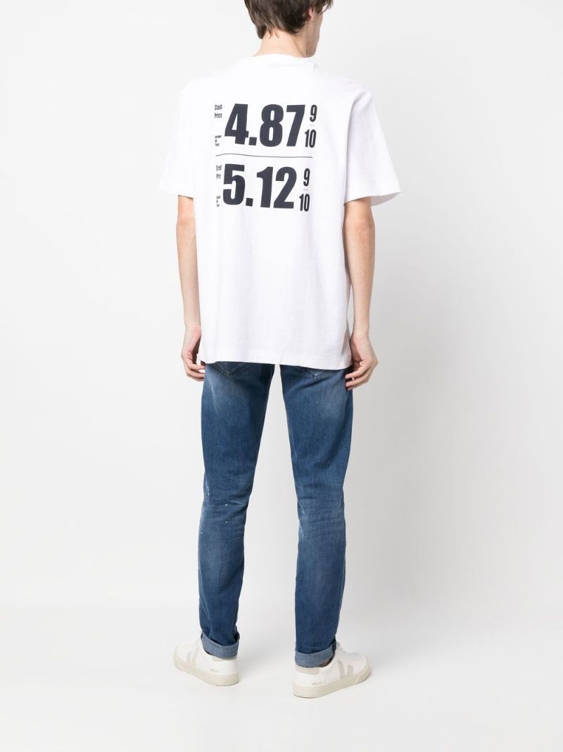 White Logo Print Cotton T-shirt