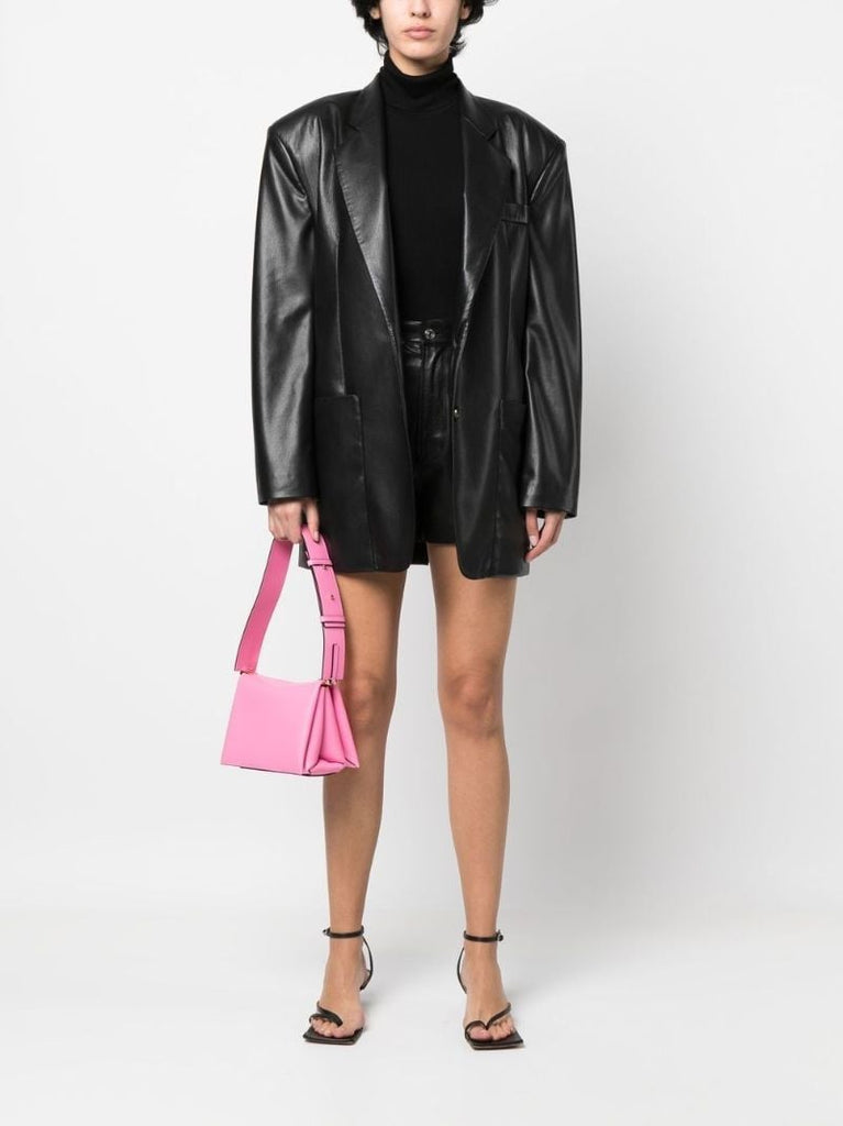 Pink Uma Box Leather Shoulder Bag