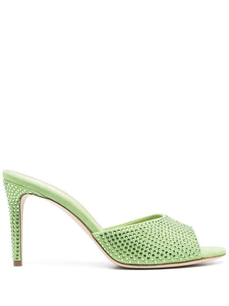 Green Holly 80 Crystal-embellished Mules