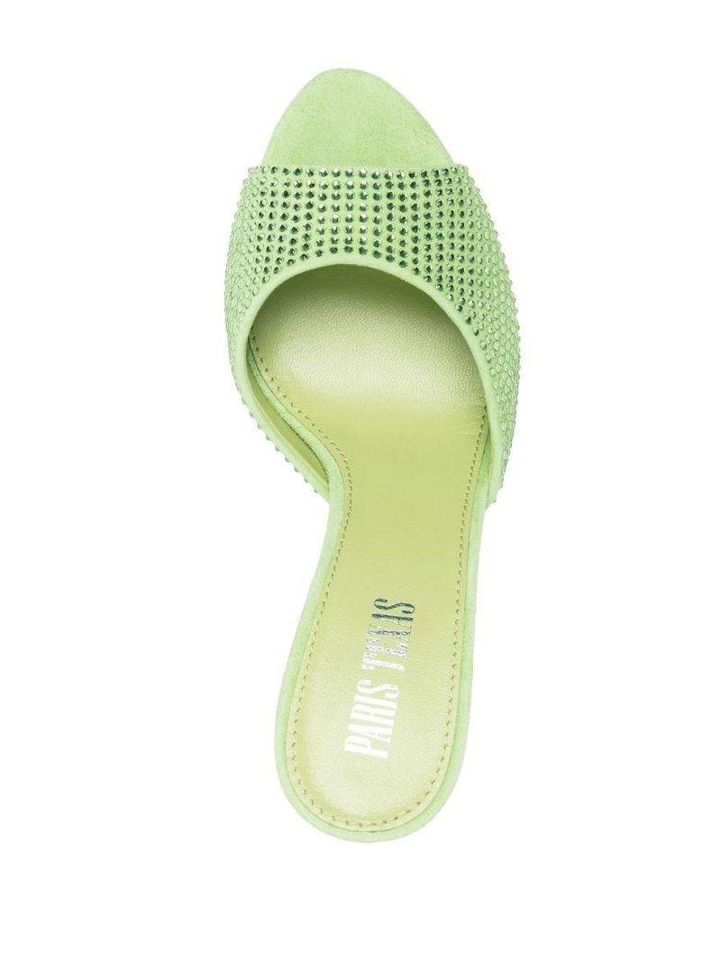 Green Holly 80 Crystal-embellished Mules