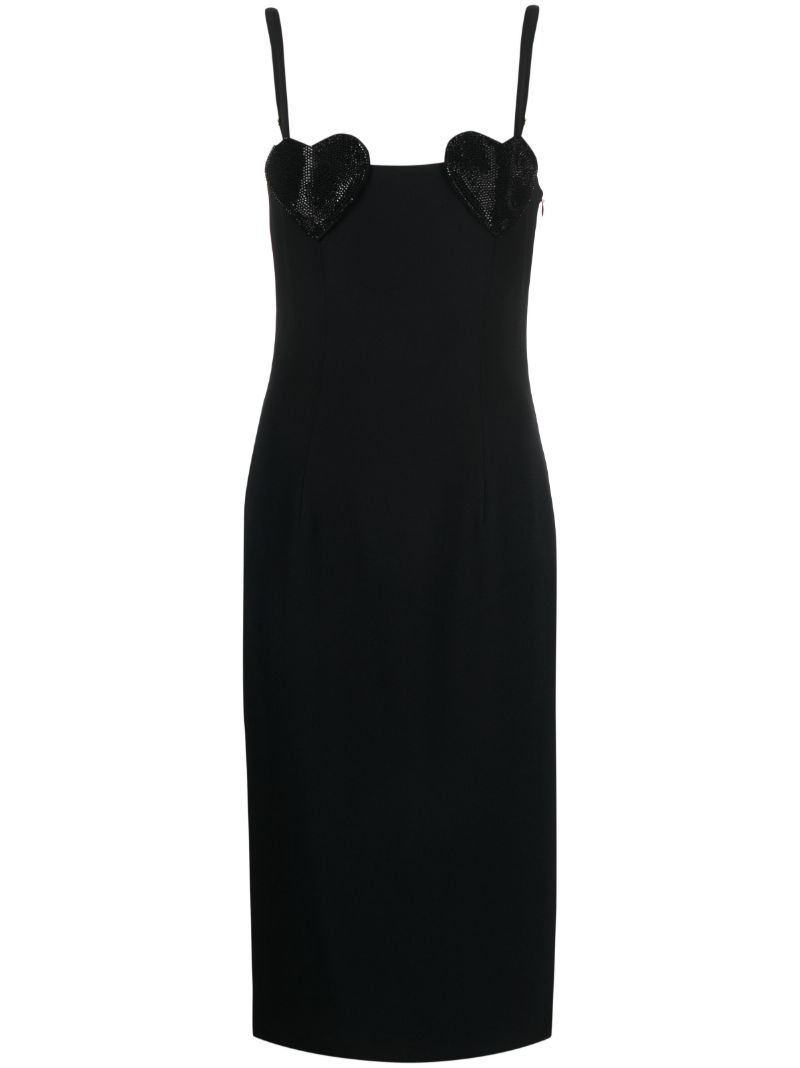 Black Floral AppliquÃ_x0083_Â© Midi Dress