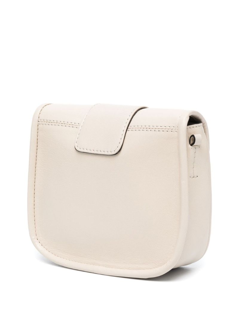 Neutral Saddie Leather Shoulder Bag