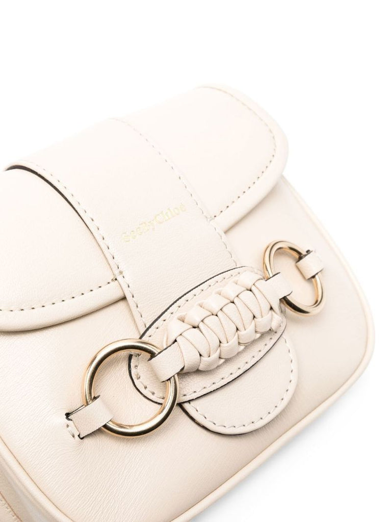 Neutral Saddie Leather Shoulder Bag