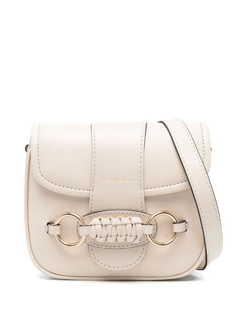 Neutral Saddie Leather Shoulder Bag
