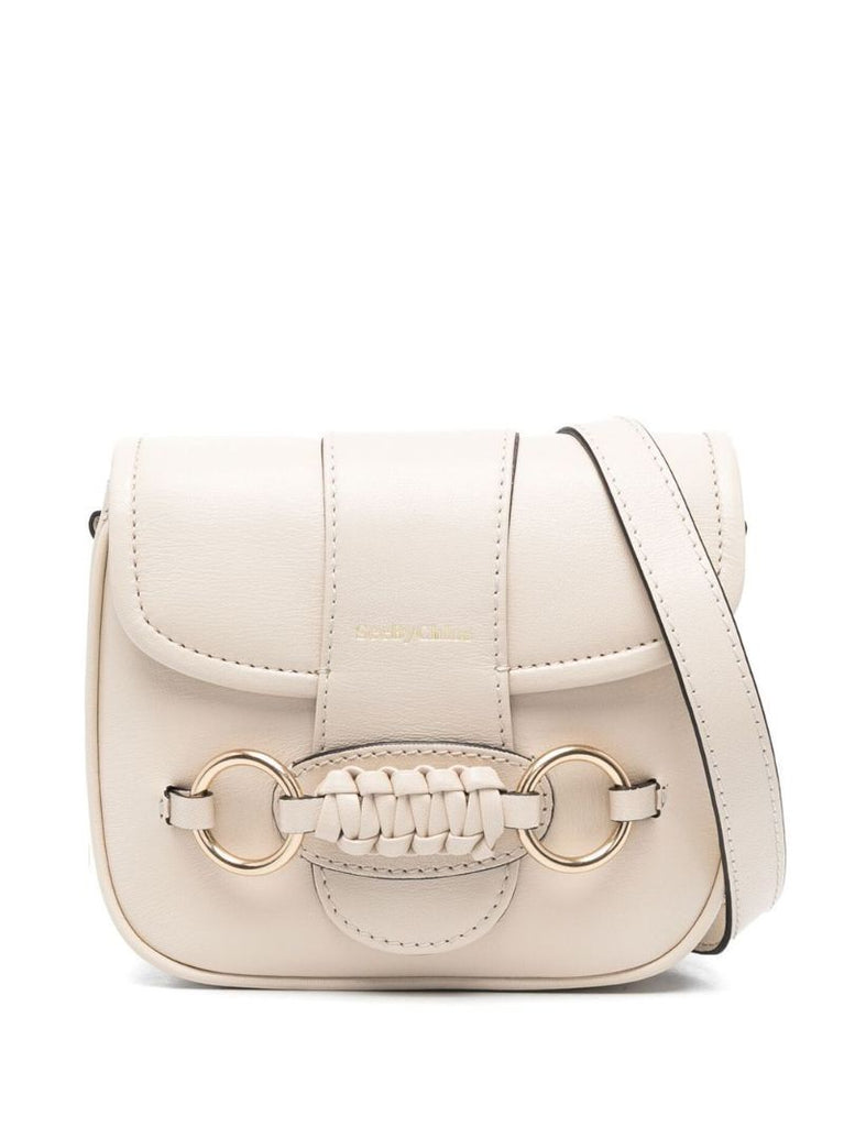 Neutral Saddie Leather Shoulder Bag