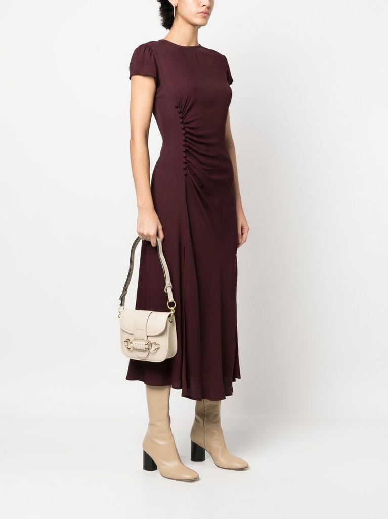 Neutral Saddie Leather Shoulder Bag