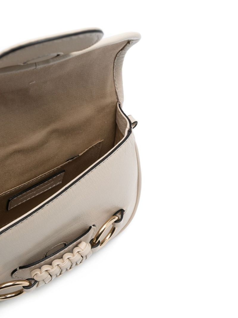 Neutral Saddie Leather Shoulder Bag