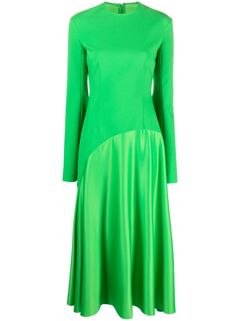 Green Gaia Flared Midi Dress