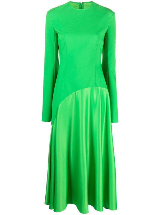 Green Gaia Flared Midi Dress
