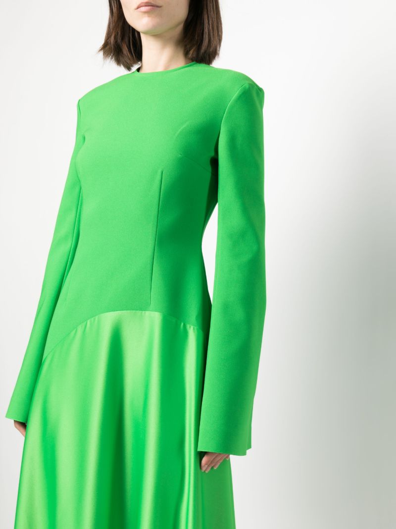 Green Gaia Flared Midi Dress