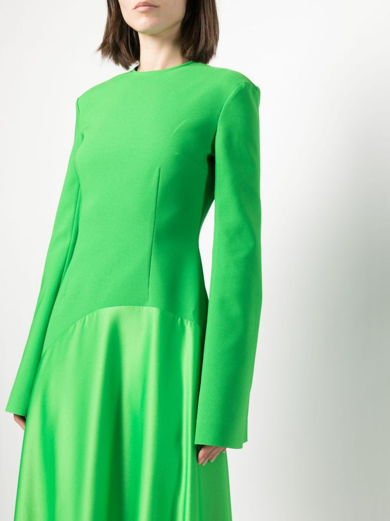 Green Gaia Flared Midi Dress